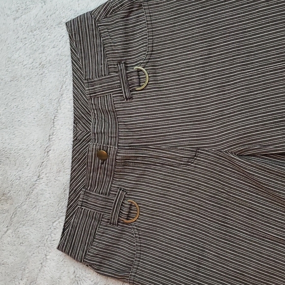 NEW DIRECTIONS Womens Brown/White 4-Pocket Lightweight Pants-Brass Trim-EUC-Sz 6 - Picture 5 of 16